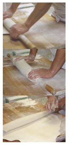 麺棒で生地を薄く延ばす